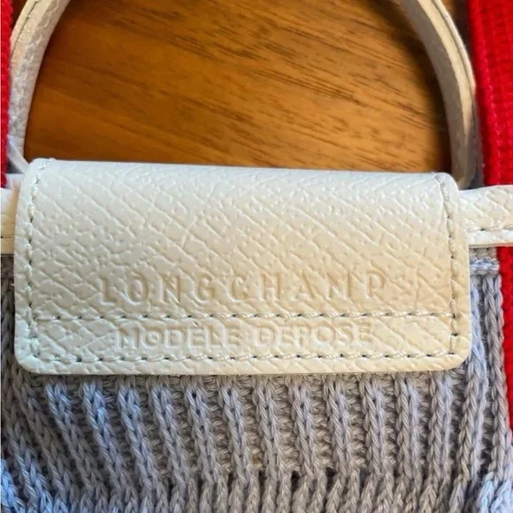 Longchamp Red and White Mesh Bag New! - Picture 7 of 8